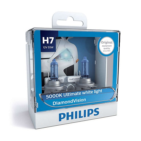 หลอดไฟหน้ารถยนต์-philips-diamond-vision-5000k-h7-แถมฟรี-philips-ultinon-t10-led-6000k