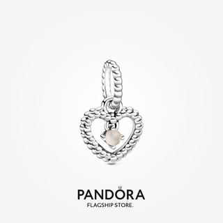 Pandora จี้ลูกปัด รูปหัวใจ ดอกกุหลาบ ของขวัญวันเกิด สําหรับสุภาพสตรี p825