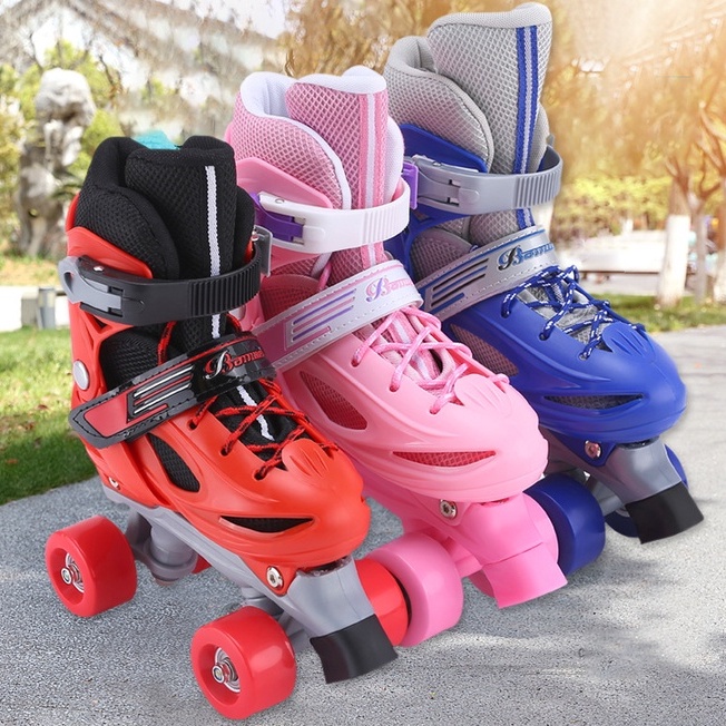 ภาพสินค้ารองเท้าสเก็ต โรลเลอร์สเกต A0026 Rollerskate สำหรับเด็กหญิงและชาย รุ่น 4 ล้อ ปรับขนาดไซร์ได้ มี size S M L จากร้าน chen_2222 บน Shopee ภาพที่ 2