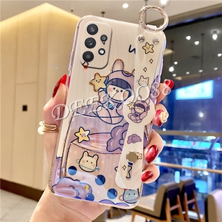 2021 New เคส Samsung Galaxy A72 A52 A32 A02S A02 A12 M12 M02 Note 20 Ultra Note 10 10+ Pro Plus 9 5G 4G Phone Case Casing Rhinestone Bling Glitter Cute Lovely Cartoon Wine Glass Balloon Girl Back Cover with Wristband Bracket Softcase เคสโทรศัพท์