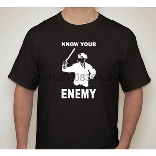 เสื้อยืดผ้าฝ้ายพิมพ์ลายขายดี เสื้อยืด พิมพ์ลาย Know your enemy pig anti police AC-AB antifa hooligan anarchist สําหรับผู