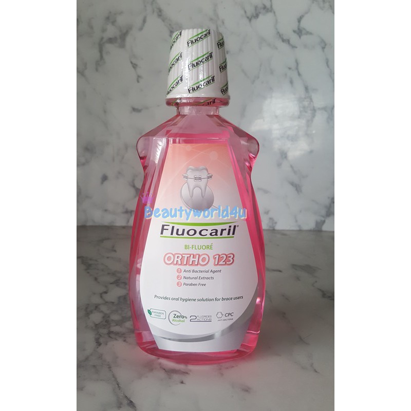 พร้อมส่ง-fluocaril-ortho-mouthwash-500-ml-น้ำยาบ้วนปาก-สำหรับคนจัดฟัน-ฟลูโอคารีล