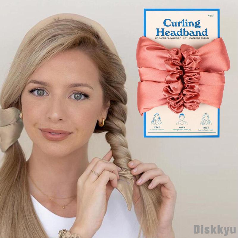 ภาพหน้าปกสินค้าFlexible Heatless Curling Rod Long Medium Hair Curl Ribbon Sleeping DIY Headband Women Hair Curl Rod Lazy Curlers, Wave Tools