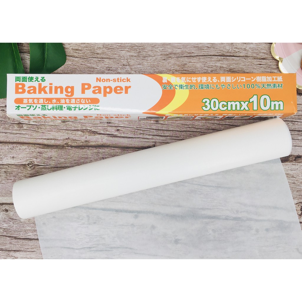 กระดาษไขเคลือบซิลิโคน-10-m-silicone-baking-paper-กระดาษไขอบขนม-10-m