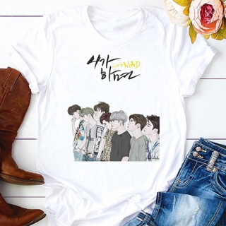 got7 top เสื้อยืดแขนสั้นเกาหลี roses fantasy t shirt pattern Women demon korean style t-shirt เสื้อเช idol ไอดอล หลวม