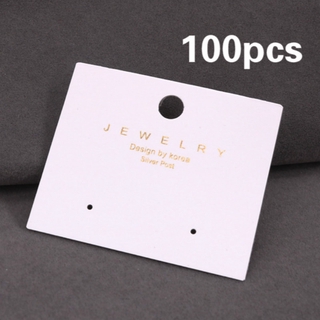 100 ชิ้น / ล็อต ปั๊มร้อน ตะขอสีขาว ต่างหู เครื่องประดับ การ์ดแสดง ป้ายบรรจุภัณฑ์ แฮนด์เมด DIY อุปกรณ์เสริม