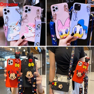 Soft phone case for Xiaomi Redmi K30 Ultra K30S 9 9A Mi 10T 10T Lite Poco X3 NFC 10 Ultra Case Cartoon cute Disney Mickey Minnie Daisy Donald Unicorn lanyard phone case