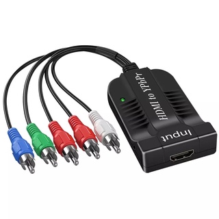 HDMI To 5RCA Component RGB YPbPr Converter สนับสนุน OSD 1080P ความละเอียดสำหรับ TVBOX VHS VCR เครื่องบันทึก DVD