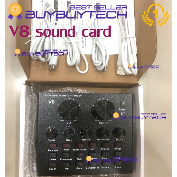 ภาพสินค้าBBT-1 ไมค์โครโฟน BM800 BM900 V8 Sound Studio Dynamic Mic + Wind Screen Pop Filter + Stand + 48v Phantom Power + V8 จากร้าน buybuytech บน Shopee ภาพที่ 4
