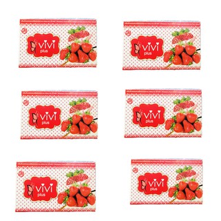 Vivi plus Strawberry Mixed Collagen(สตอเบอร์รี่มิกซ์คอลลาเจน)เผาผลาญไขมันส่วนเกิน)6 กล่อง //10 ซอง