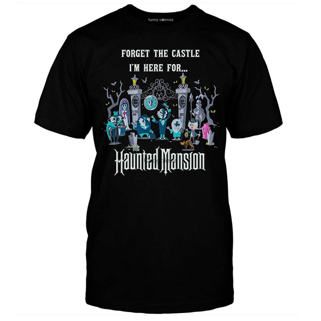 เสื้อยืดผ้าฝ้ายพิมพ์ลายคลาสสิก-เสื้อยืด-พิมพ์ลาย-forget-the-castle-im-here-for-haunted-แฟชั่นคู่รัก-สําหรับปาร์ตี้ฮาโ