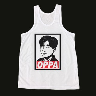 เสื้อกล้าม ผ้าตาข่าย เสื้อกล้ามรู สกรีนลาย แฟชั่น แขนกุด กีฬา ฮิปฮอป OPPA LeeTeuk