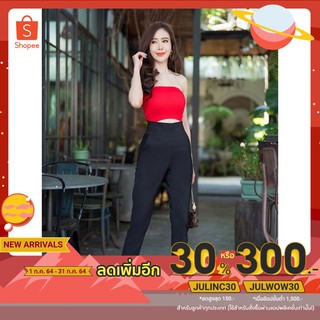 [โค้ด JULINC30 เหลือ 220.-] กางเกง7ส่วนขาเบิ้ลซิปข้างเอวสูง