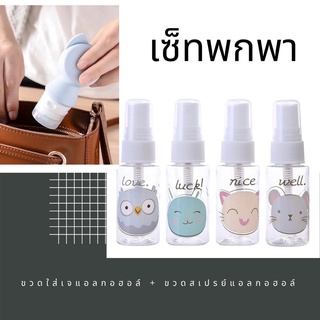 ขวดสเปรย์พกพา ขวดสเปรย์สิริมงคล ขวดสเปรย์ 50 ml. ขวดสเปรย์แอลกอฮอล์ ขวดสเปรย์พลาสติก ลายน้องแมวและผองเพื่อน