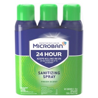 Microban 24 Hour Disinfectant Sanitizing Spray 3 ct.ไมโครแบน สเปรย์ฆ่าเชื้อ