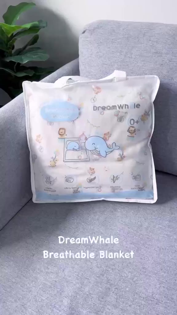 dreamwhale-ผ้าห่มเด็ก-ผ้าห่มนวมใยไผ่-2in1-นุ่มพิเศษ-พร้อมสายคล้องกันหล่น-baby-blanket-แรกเกิดขึ้นไป-ลายน่ารัก-100-100-cm