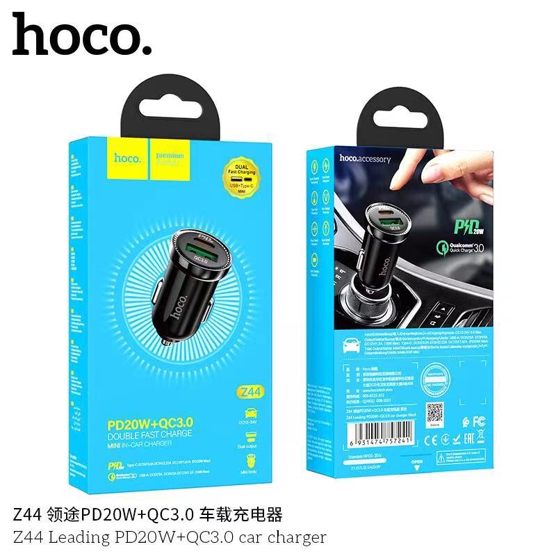 Hoco Z44 ที่ชาร์จในรถยนต์ USB+Type-c ชาร์จ รถ PD20W+QC3.0 ของแท้ 100% ...