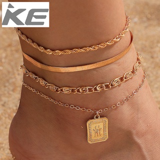 Jewelry temperament snake bone chain hip-hop punk anklet queen pendant twist chain anklet four