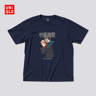 Uniqlo เสื้อยืดลําลองสําหรับผู้ชาย / ผู้หญิงแขนสั้นคอก ลม ( Curse Back To War Ut ) 442868 เสื้อคู่ ผ้านำเข้า พร้อม