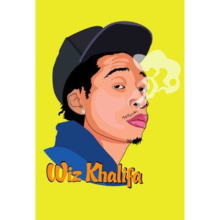 โปสเตอร์ Wiz Khalifa วิซ คาลิฟา Poster แร็ปเปอร์ Rapper Hiphop ฮิปฮอป โปสเตอร์ รูปภาพ ตกแต่งผนัง Music ตกแต่งบ้าน