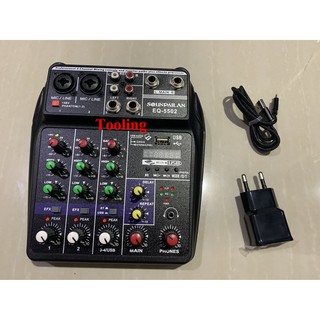 มิกเซอร์ มินิ mini audio mixer 4 channel USB MP3 sound mixer built it Bluetooth