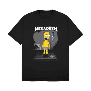 เสื้อยืดผ้าฝ้ายเสื้อยืด ลาย Rockerstar Megadeth SimpsonsL XL  XXL 3XL