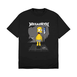 เสื้อยืดผ้าฝ้ายเสื้อยืด ลาย Rockerstar Megadeth SimpsonsL XL  XXL 3XL