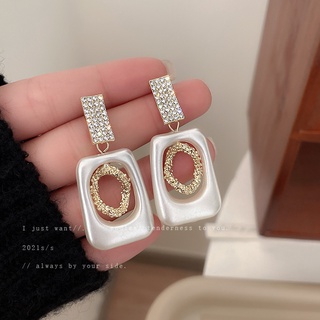 925 Silver Needle Diamond Square Hollow Earrings Vintage Stud Earrings Womens Exquisite Earrings for girls for women lo