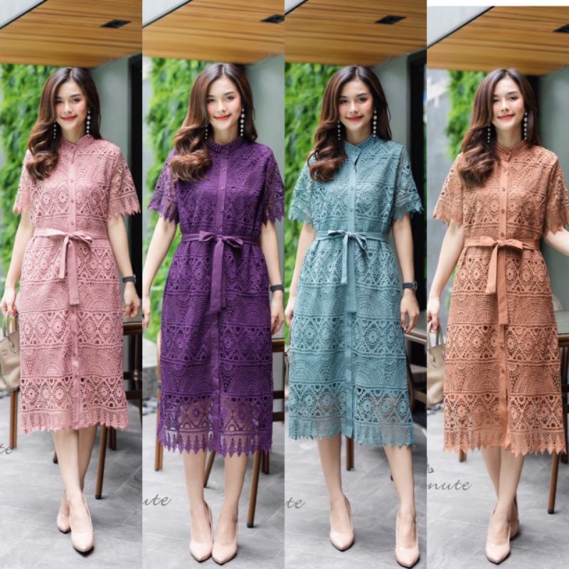 maxi-dress-ผ้าลูกไม้เกรดพรีเมี่ยม-ลายลูกไม้สุดหรูสวยมากค่ะ