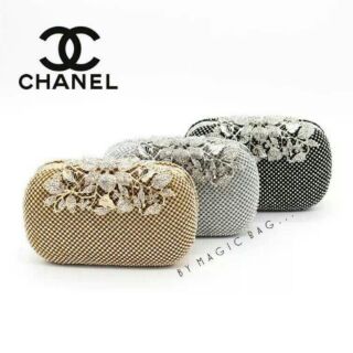 ครัช Chanel อะไหล่เพรชแน่นๆ ตัวล๊อค ดอกไม้สวยๆ