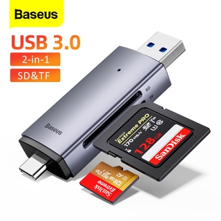 Baseus อะแดปเตอร์การ์ดรีดเดอร์ USB 3.0 Type C เป็น Micro SD TF 2 in 1 สําหรับ PC แล็ปท็อป