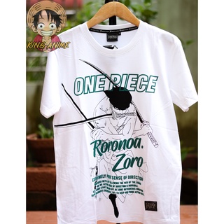 [โค้ดส่วนลด 9SAM60 ลดทันที 60.-] T-shirt DOP-1493 สีขาว ONE PIECE RORONOA ZORO