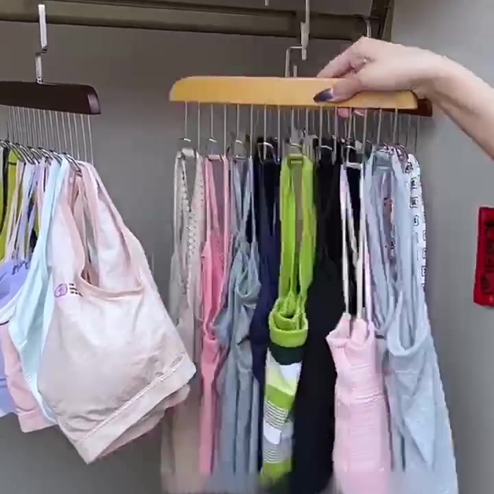 lt-dream-gt-ไม้แขวนเสื้อ-เข็มขัดไม้-ยกทรง-8-ตะขอ-ผูกหมวก-จัดระเบียบ-ไม่ลื่น-ประหยัดพื้นที่-ตู้เสื้อผ้า-ที่เก็บเสื้อผ้า-ลดราคา