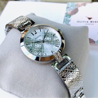 (ผ่อน0%) นาฬิกา GUESS Womens Japanese Quartz Watch with Stainless-Steel Strap, Silver, (U1228L1) ✔️ขนาดปัด35mm. สีเงิน