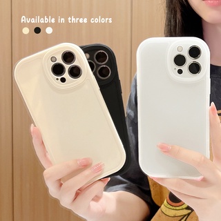 เคส iPhone 14 13 12 11 Pro X XR XS Max 8 7 + Plus iPhone14 iPhone13 iPhone12 iPhone11 ProMax iPhoneX iPhoneXR iPhoneXS iPhone8 iPhone8Plus iPhone7 iPhone7Plus Solid Color White Black Transparent Frosted Soft Case