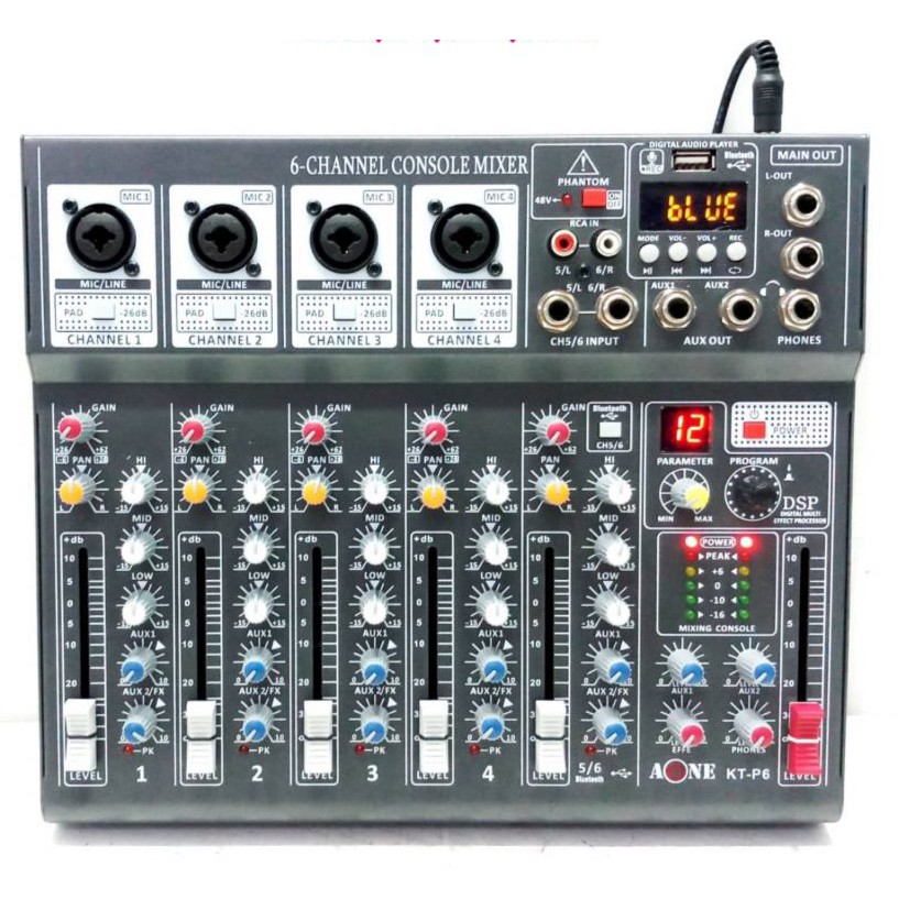 สเตอริโอมิกเซอร์-6-ช่อง-ผสมสัญญาณเสียง-รุ่น-kt-p6-ระบบ-ac-dc12-v