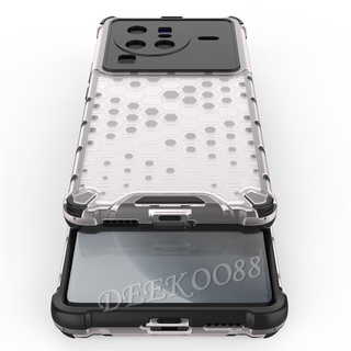 เคสโทรศัพท์มือถือ VIVO X80 X70 Pro 5G Smartphone Casing Clear Plastic TPU Inner Frame Bumper Fashion Bionic Honeycomb Style Design Shockproof Phone Case VIVOX80 X80Pro Hard Back Cover