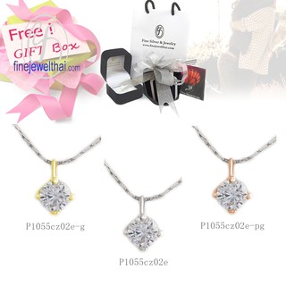 Finejewelthai จี้-เพชร-จี้เพชร-เพชรพรีเมียม-Pendant-Silver-Diamond CZ - P1055cz02e (เลือกสีตัวเรือนได้)