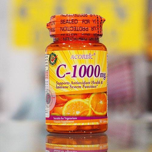 ภาพสินค้าC-1000 วิตามินซี ACORBIC C1000 MG 100% วิตามิน (1กระปุก 30เม็ด) ขนาด 300ml. จากร้าน yonghengzhixin บน Shopee ภาพที่ 1