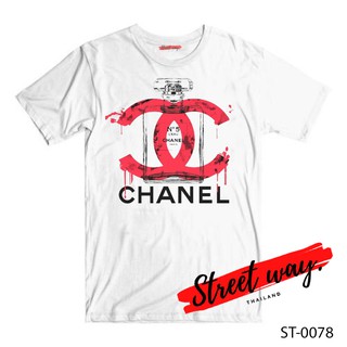 เสื้อยืดลายกราฟฟิก Chanel ผ้า cotton สินค้าพร้อมจัดส่ง