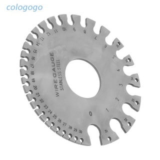 Colo แผ่นวัดความหนาสายไฟ สเตนเลส ทรงกลม 0-36 AWG SWG