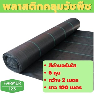 พลาสติกคลุมดินสีดำ กว้าง 2 เมตร ยาว 100 เมตร ป้องกันหน้าดินถล่ม สินค้ามีคุณภาพรับประกัน Farmer_123