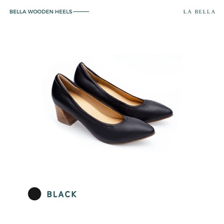 สินค้า LA BELLA รุ่น BELLA WOODEN HEELS - BLACK