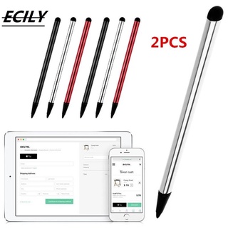 Ecily 2 in 1 ปากกาสไตลัส หน้าจอสัมผัส ตัวเก็บประจุ 2 ชิ้น สําหรับ Samsung Pad PC