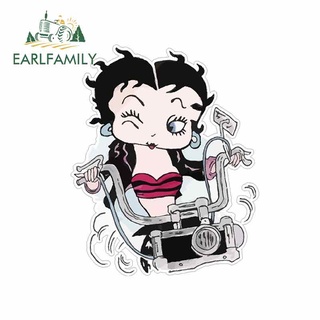 Earlfamily สติกเกอร์ไวนิล ลายการ์ตูนอนิเมะ Betty Boop Biker 3D ขนาด 13 ซม. x 10.6 ซม. สําหรับติดตกแต่งรถยนต์ รถบรรทุก DIY