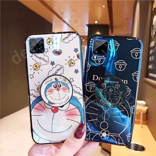 เคสโทรศัพท์ for Samsung Galaxy A12 A42 Casing Blu-ray Shiny Cartoon Couple Cute Doraemon Phone Case Softcase with Stand Holder Back Cover for Samsung A12 Galaxy A42 เคส