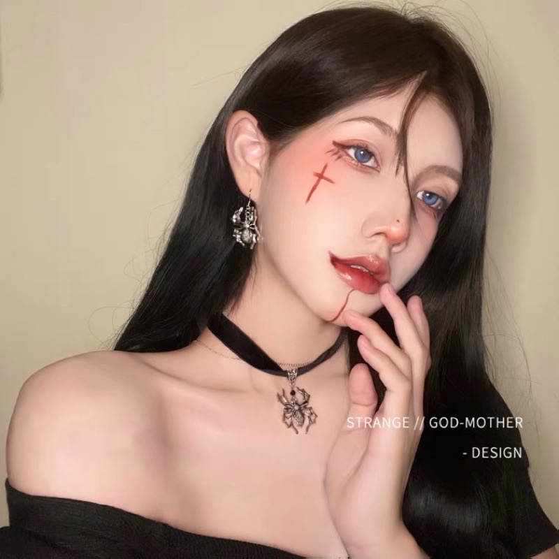 sale-ต่างหูรูปแมงมุม-spider-gothic-earrings-พร้อมส่ง