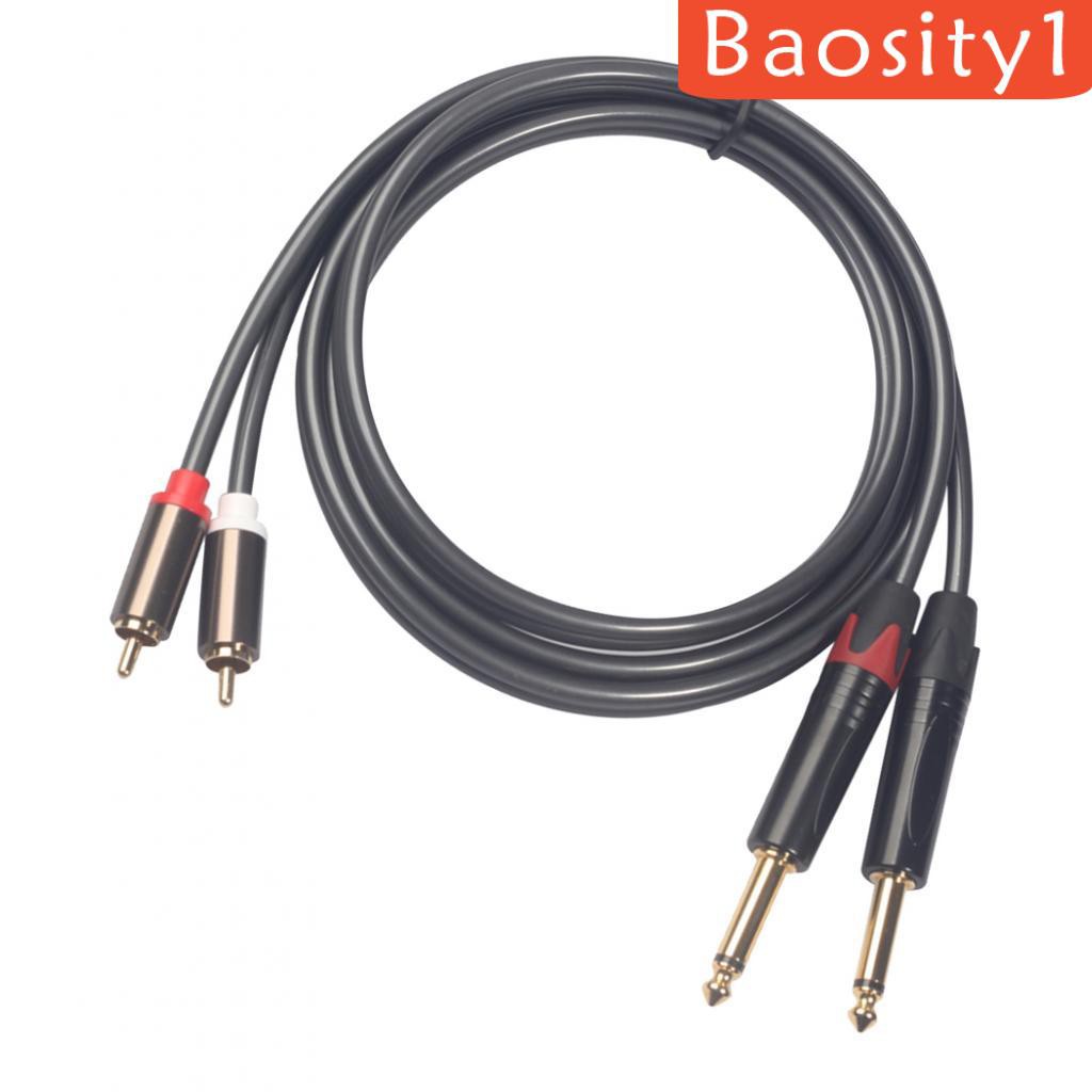 baosity-1-2x6-35-มม-to-2rca-สายสัญญาณเสียงสเตอริโอชุบทอง-2x6-35-มม-1-4-male-ts-to-2-rca-male