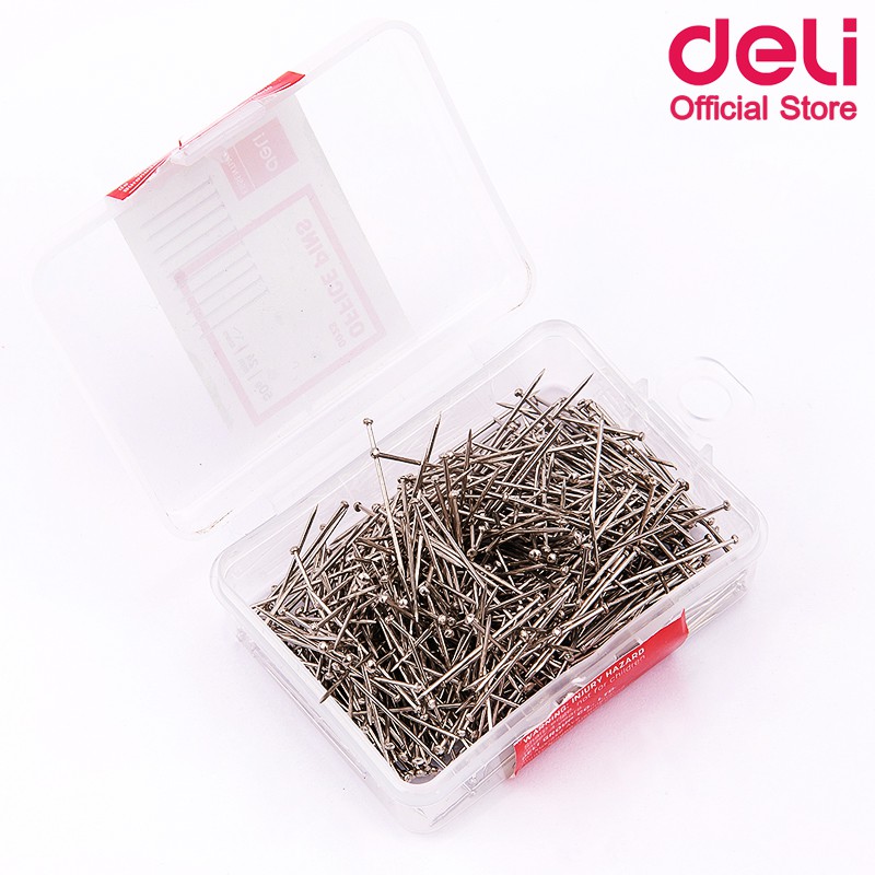 deli-0023-office-pin-50g-เข็มเย็บกระดาษขนาด-50-กรัม-แพ็ค-10-กล่อง-เข็มทำกระทง-หมุดทำกระทง-เข็มทำกระทง-เข็มเสียบกระดาษ