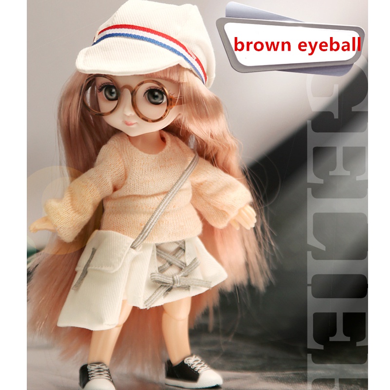 ภาพสินค้าตุ๊กตา Bjd ข้อต่อขยับได้ ขนาด 16 ซม. 13 ข้อต่อ คุณภาพสูง พร้อมเสื้อผ้า และแว่นตา ของเล่นสําหรับเด็กผู้หญิง จากร้าน hahahaha.th บน Shopee ภาพที่ 6